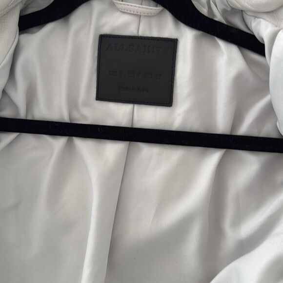 Allsaints Neko Leather Biker Jacket White size 4 - Picture 8 of 12